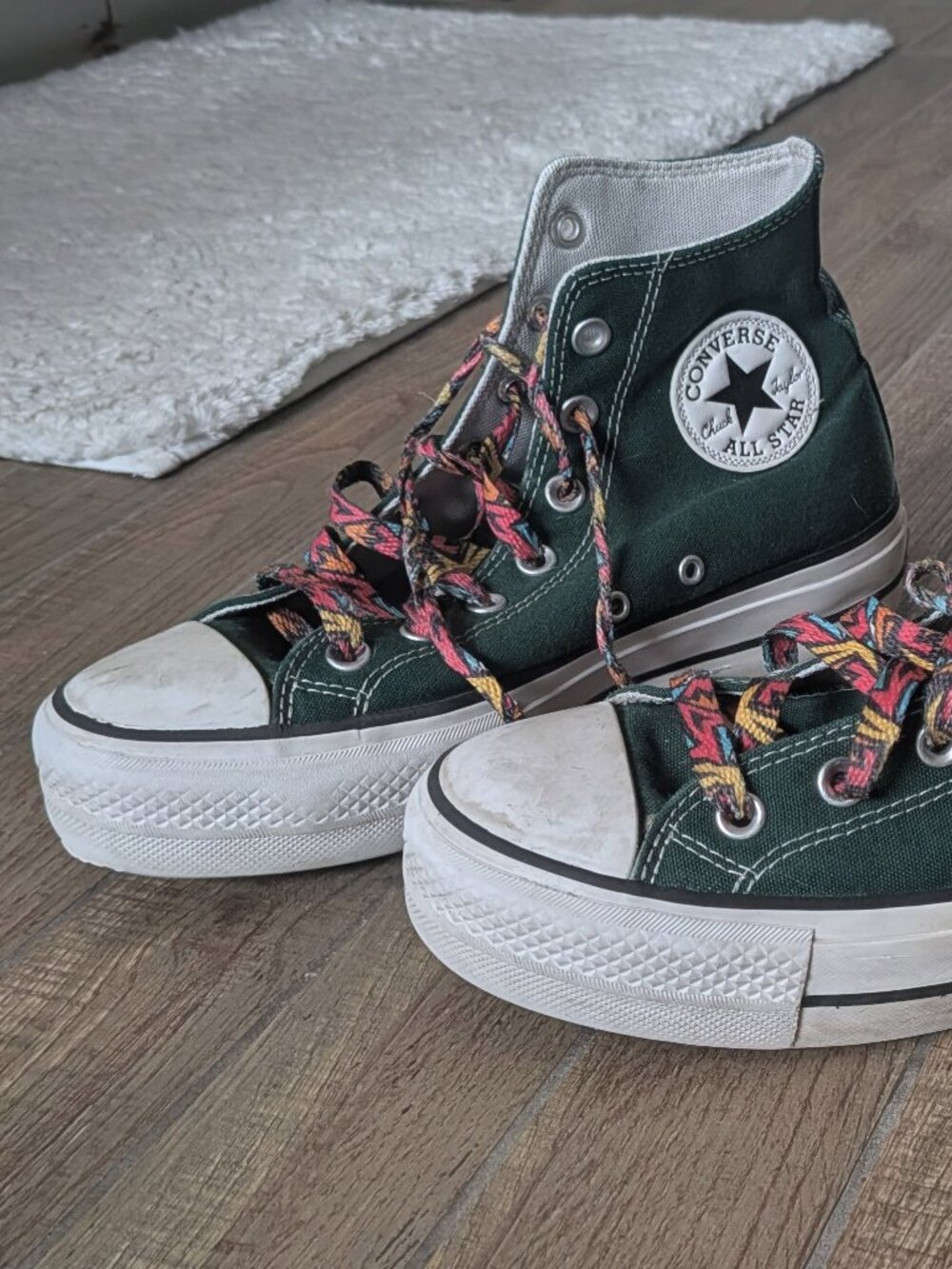 Converse Chuck Taylor All Star Platform High Top Sneakers - Forest Green with Az